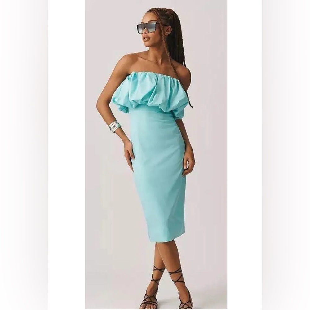 NWT Anthropologie Let Me Be Slim Bubble Dress in Aqua